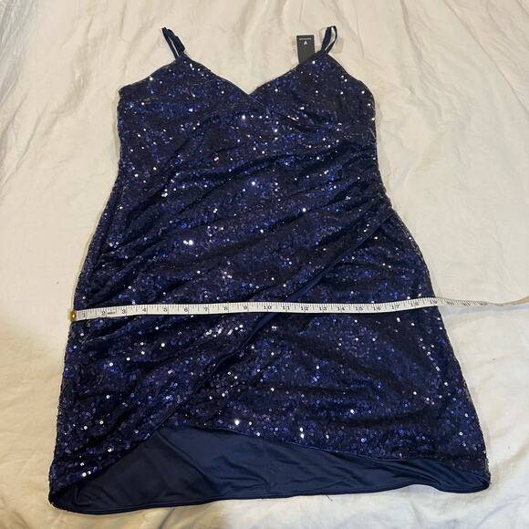 Lulu's NWT Curve Moment Navy Blue Sequin Bodycon Mini Dress sz XL - Picture 9 of 14